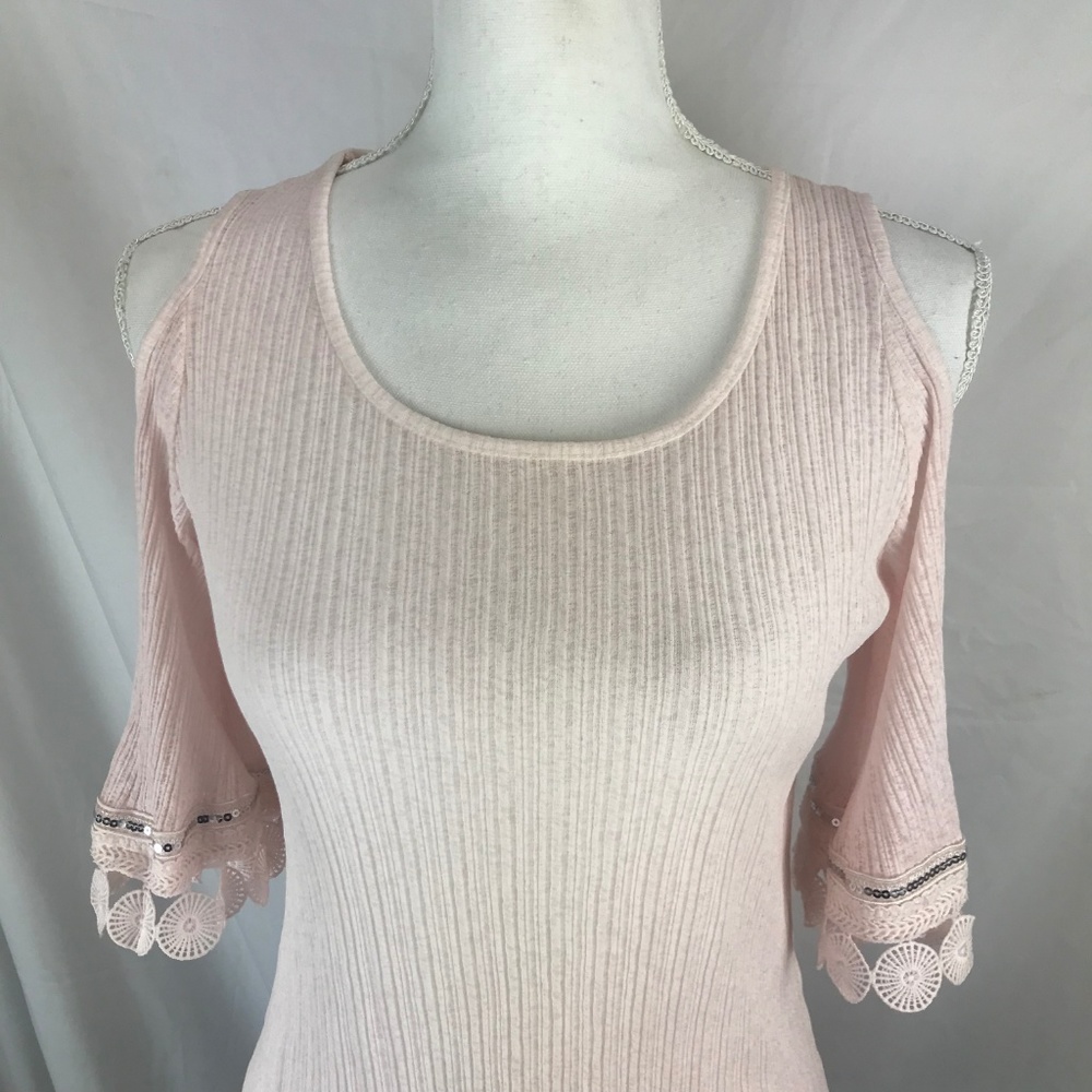 Maya Lucky Womens Open Shoulder Shirt Pink Sm - Picture 2 of 6